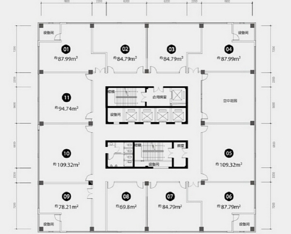 金中环广场C栋6-25层平面图 4/4