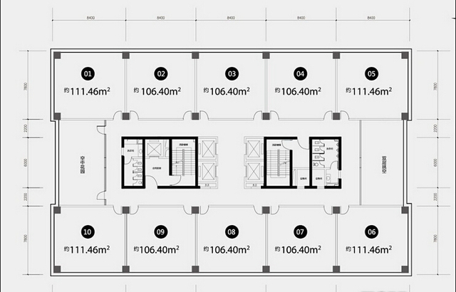 金中环广场B栋6-22层奇数层平面 3/4