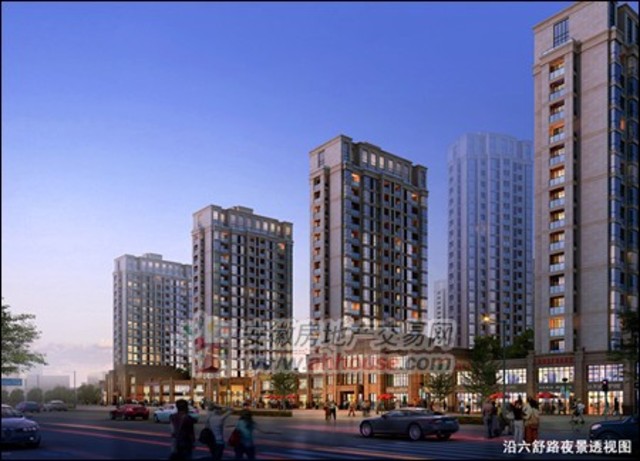 沿六舒路夜景透视图 1/7