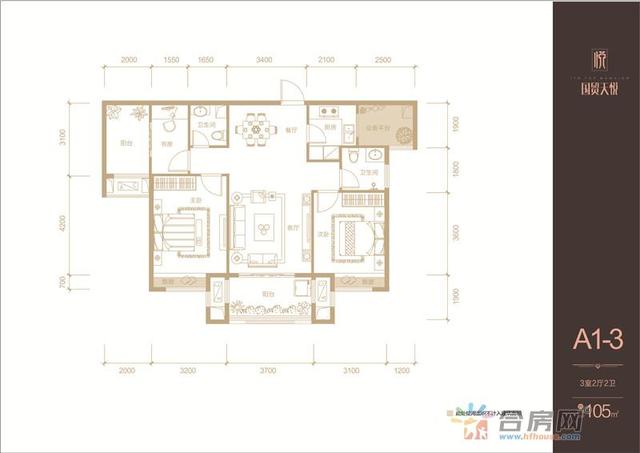 合肥国贸天悦户型图 1/4