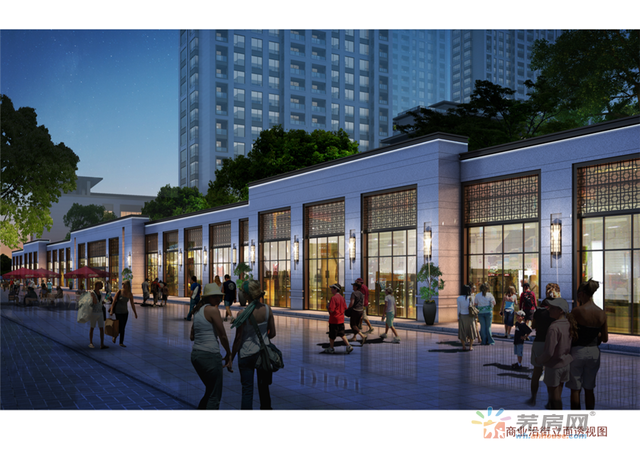 商业沿街立面透视图 2/4