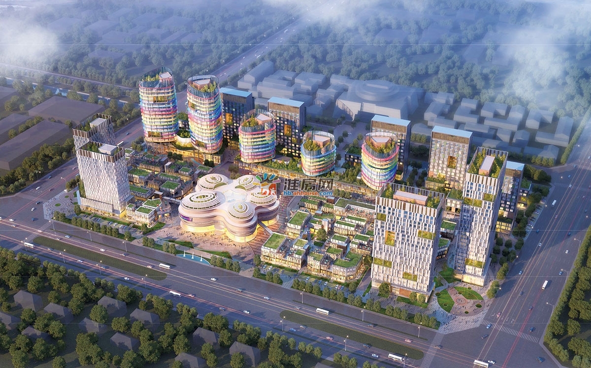 华翊文创科教城鸟瞰效果图(图片来源:淮北房地产交易网)