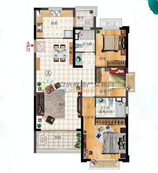 三室两厅两卫117.46平米L26-A 20/20