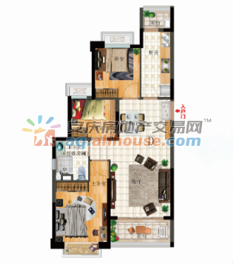 三室两厅一卫91.48平米L22-D户型 11/20