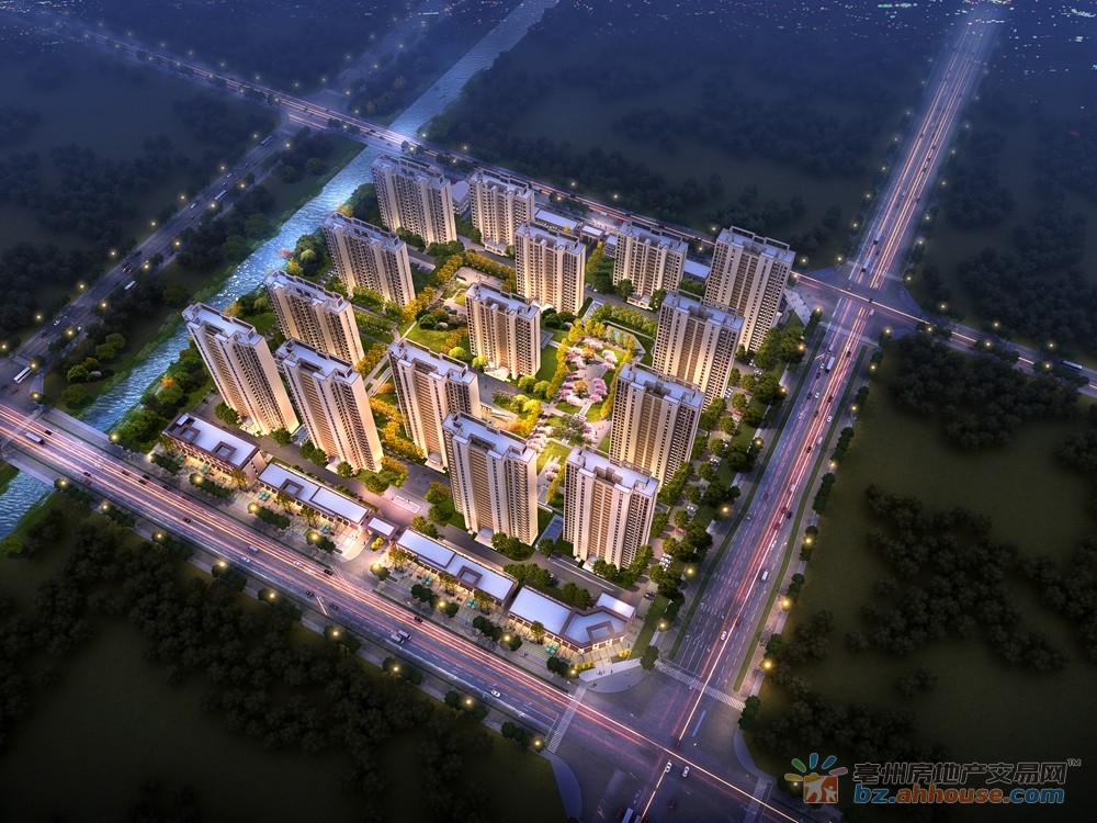 古井悦蓉庄项目夜景鸟瞰图 1/10