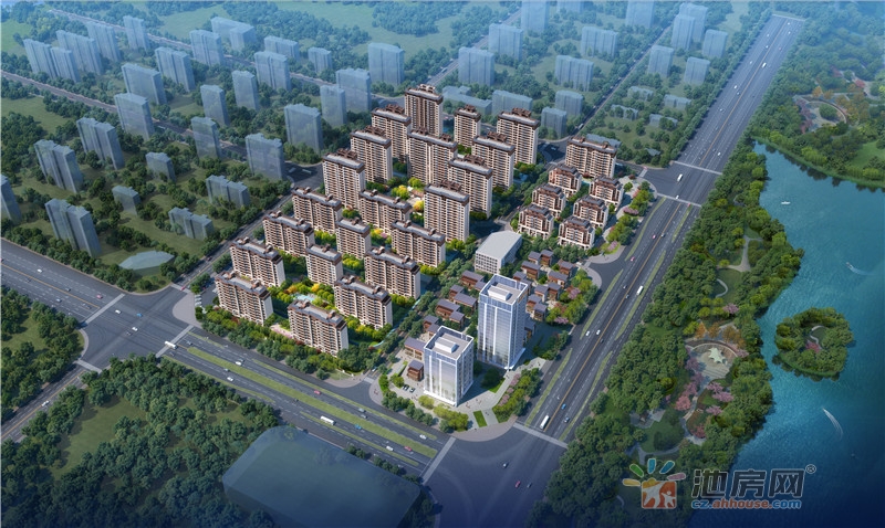 御湖宸院鸟瞰效果图 5/12