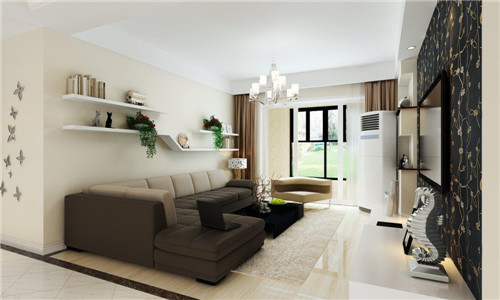 2016现代简约风格客厅沙发背景墙装修效果图